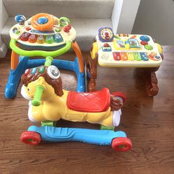 Vtech Baby Walker, Ride-On And Activity Table ($40 For All)