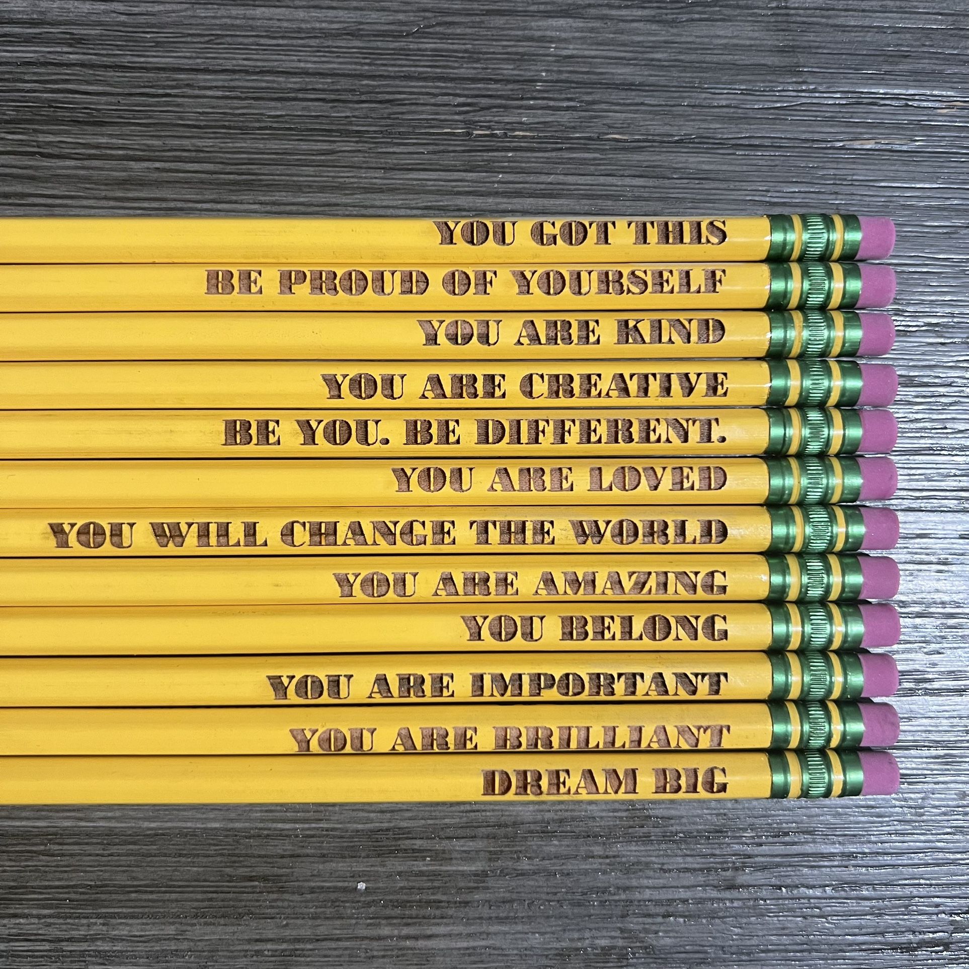 12 PACK Positive Words Of Affirmation Motivational Pencils Back To School Supplies