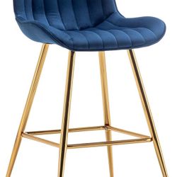 2 Brand New Bar Stools-Navy & Gold