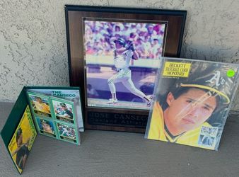 Jose Canseco Oakland A’s Vintage Collector Lot Plaque Binder Beckett Magazine