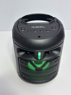 Quikcell Party Beat Boost Wireless LED Speaker with Microphone Input - Black