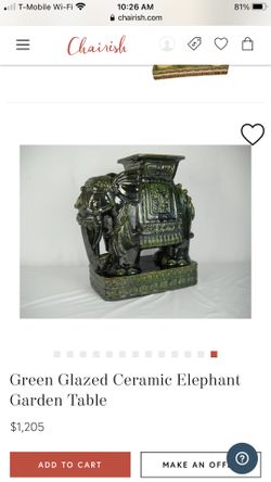 Green Glazed Ceramic Garden Table