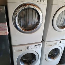 LG Front Load Washer and Stackable Gas Dryer Set