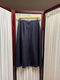Navy Blue Midi A-Line Skirt