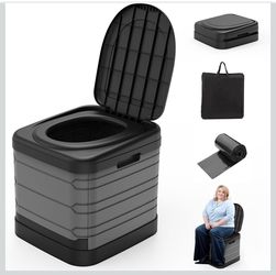 CAMPERFECT XXL Portable Toilet for Adults, Upgraded Camping Toilets Collapsible Toilet Extra Large 16.7-inch High Porta Potty for Camping Outdoor Acti