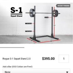 Rogue S Series Squat Stand 6' Tall