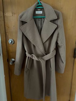 Calvin Klein Belted Wool Wrap Coat, size M