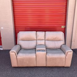 Leather Power Recliner Sofa Couch 