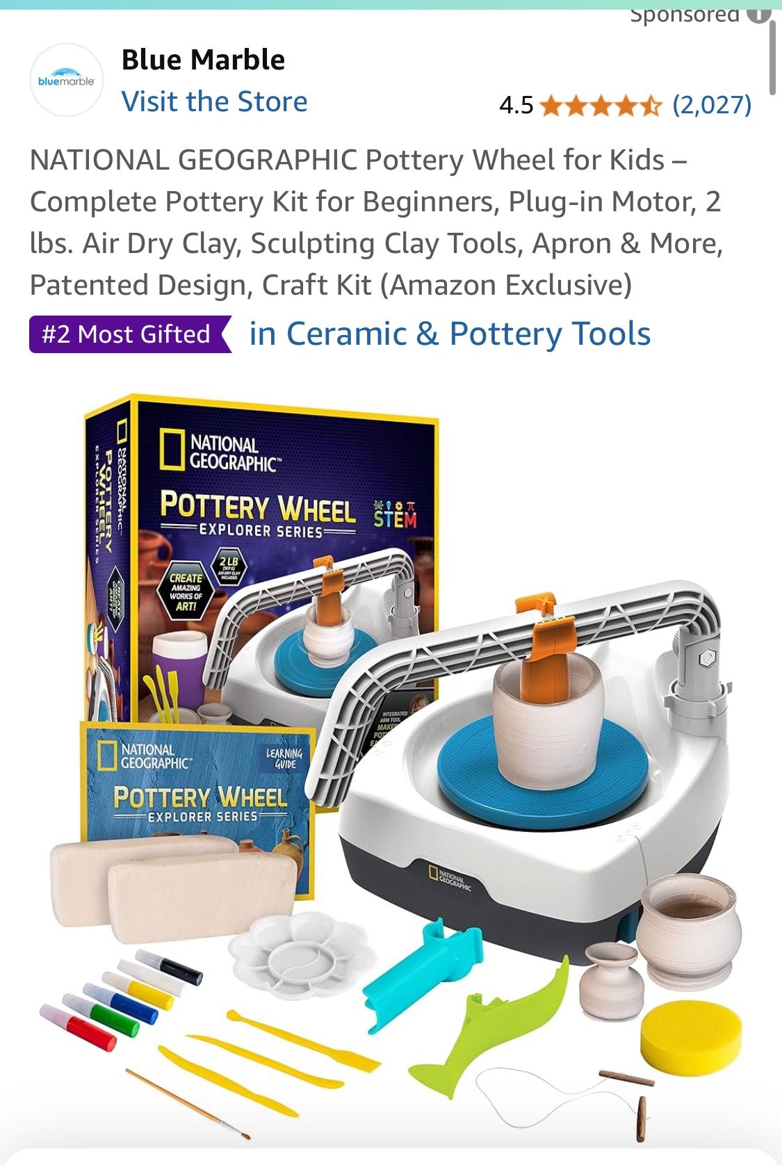 National Geographic Pottery Wheel Kit For Kids