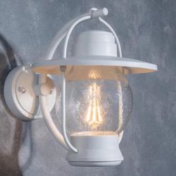 Coastal Nantucket 1 Light White Outdoor Wall Lantern Sconce