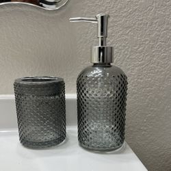 Glass Hand Soap  & Tooth Brush Containers $20