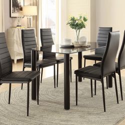 Florian Black Dining Set /Dining table and Chairs 