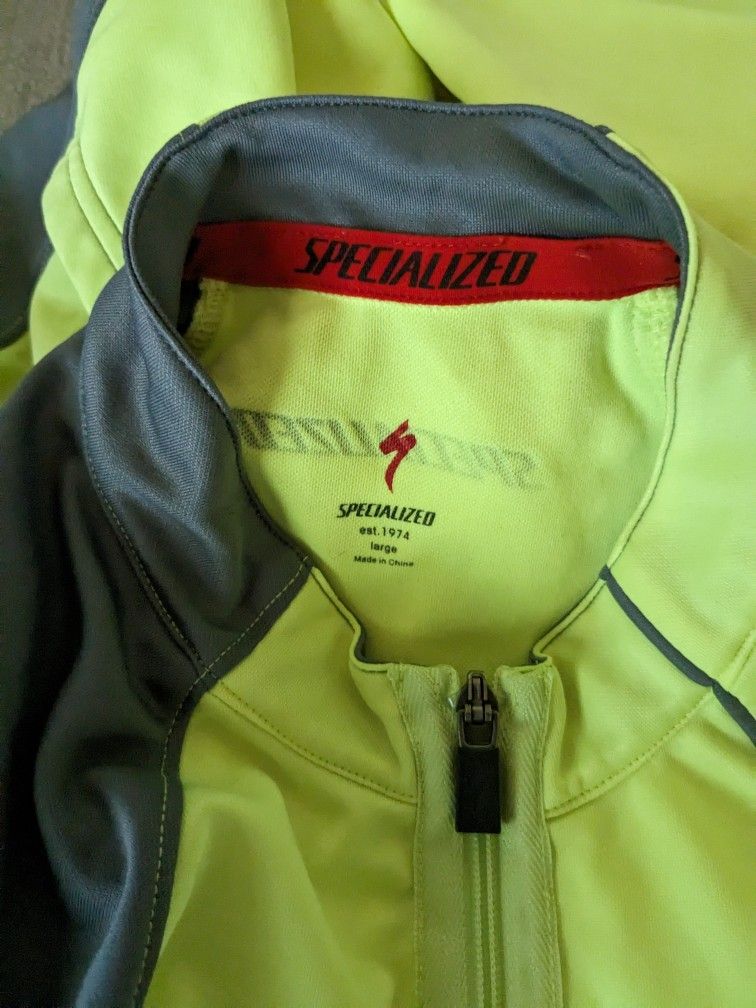 Men's Specialized Fluorescent Cycling Jacket.