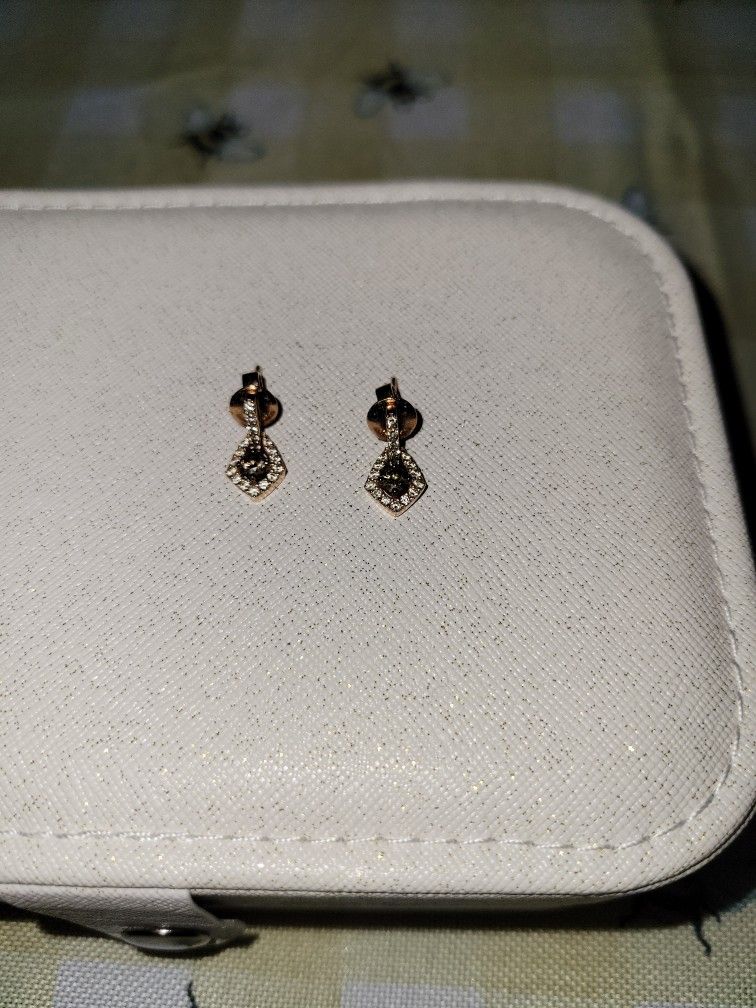 $755 LeVian Chocolate & Naked Diamond Earrings