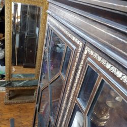 Antique  Gold  Golf Mirror (87 ins Tall  And 28 ins )