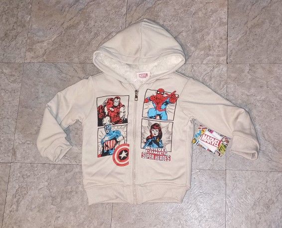 Marvel Fleece Lined Hooded Jacket New 
