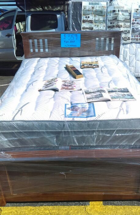 PRO-SWAP MEET SOLID WOOD BED W/PILLOW TOP MATTRESS