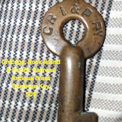 Rare Antique Brass Railroad Barrel Switch Key