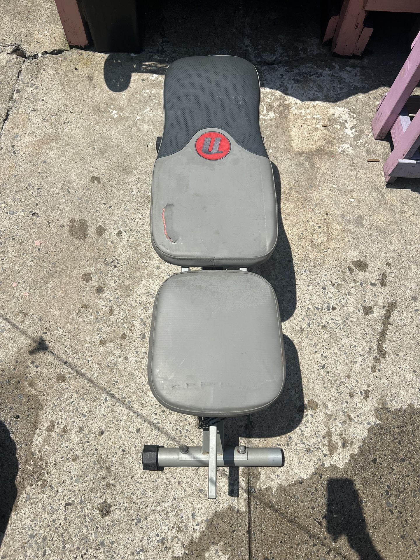 Budget Home Gym Bench - Rips & Missing Foot - Cheap.