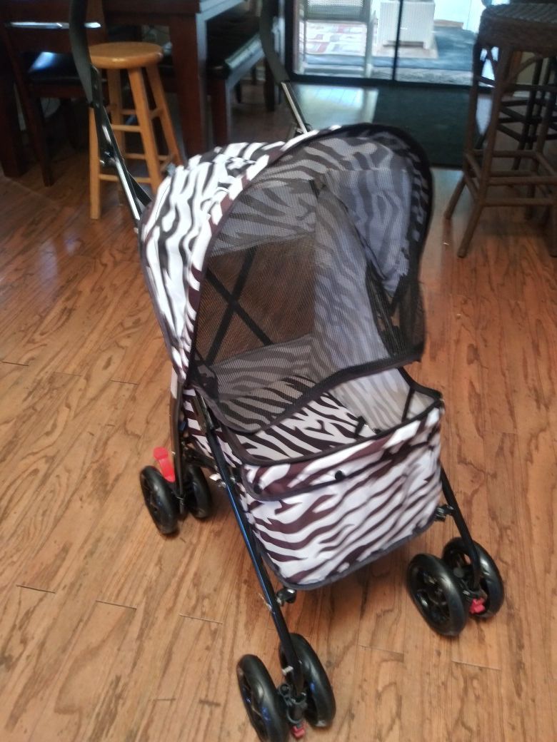 New zebra print dog stroller