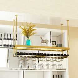 Beautiful Wine Rack! Holds Wine And Glasses!