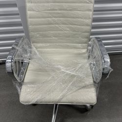 Crate and Barrel Leather Rolling Office Chair