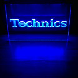 TECHNICS LED NEON BLUE LIGHT SIGN 8x12