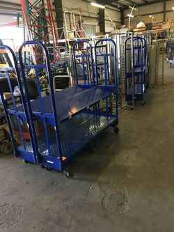 3 tier utility carts 1000lb capacity 6 wheelers adjustable shelving