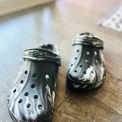 Black And White Crocs 