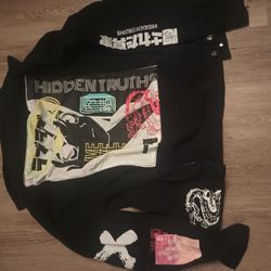 Anime Black Denim Jacket (Large)