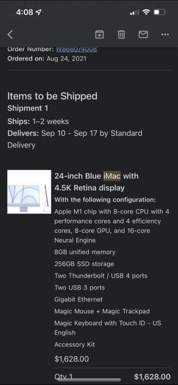 Blue iMac 24inch 4.5 Retina display Spotless