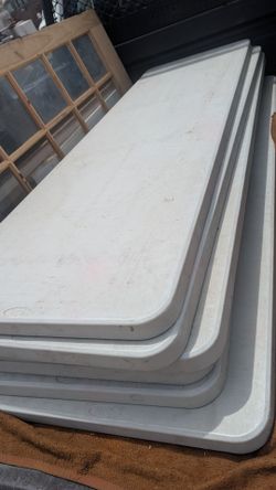 8' folding tables by NPS 96' plastic picnic swap meet trade show portable table
