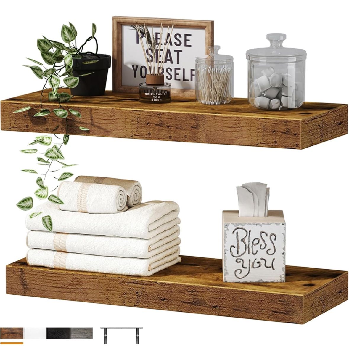 Floating Shelves Rustic Brown 