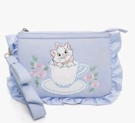 New Disney The Aristocats Wristlet Bag Pouch Marie Lady Floral Ruffle Clutch Purse Like Loungefly