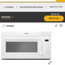 Micro/ Fan Over Stove Combo Whirlpool 