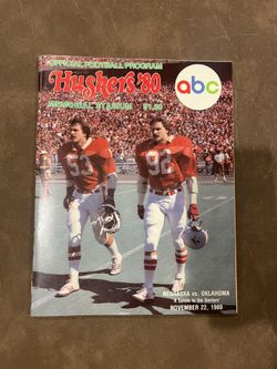 Nebraska Football 1980 Game Program Vs Oklahoma