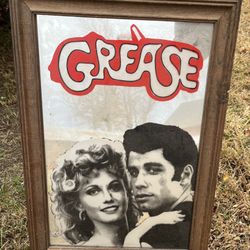 Vintage 1970s Grease Movie Large Carnival Mirror