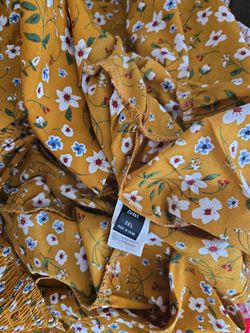 Shein floral dress yellow