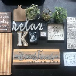 Shelf Decor And Wood Signs 