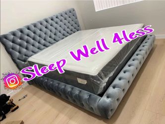 NEW KING SIZE BED FRAME AND MEMORY FOAM MATTRESS