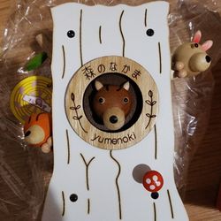New Japan Animal Tree Bear Fox Rabbit Musical Melody Wind Up Music Box Totoro