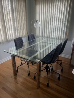Glass Table & 4 West Elm chairs