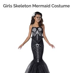 Girls XL Mermaid Skeleton Costume