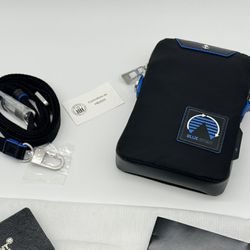 MONTBLANC BLACK BLUE SPIRIT MINI ENVELOPE CROSSBODY BAG NEW 100% GENUINE RP $580