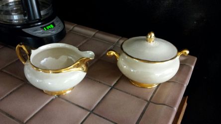 Antique cream and sugar bowl