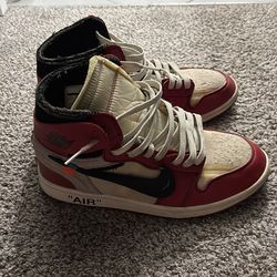 1:1 Off White Air Jordan 1 Chicago Red Black White Size 9 Men's
