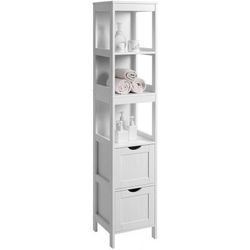 VASAGLE Floor Cabinet with Shelves and Drawers White BBC66WT