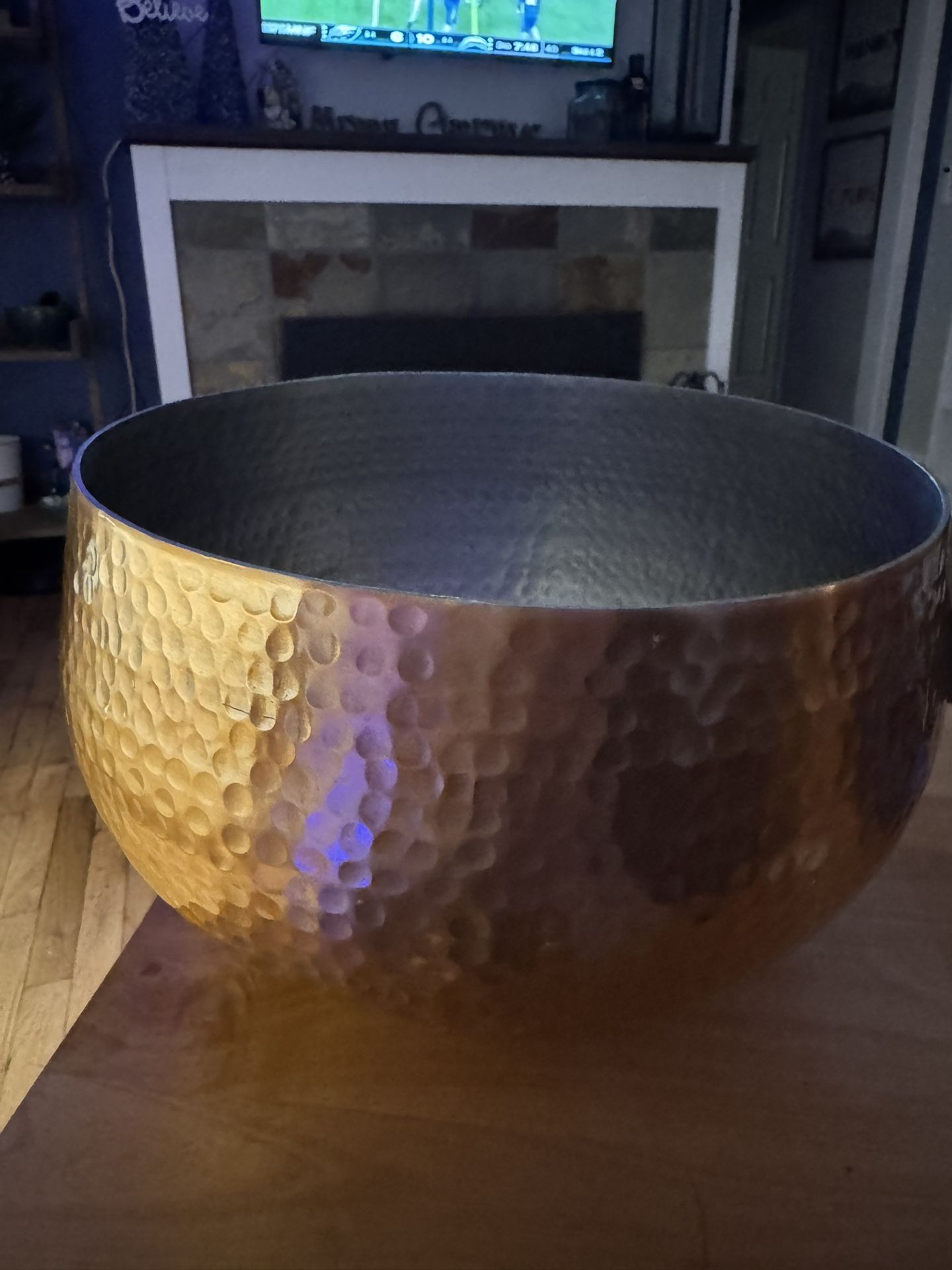 Beautiful copper colored punch bowl