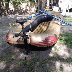 Eldorado Rubber Raft With Trolling Motor And Oars