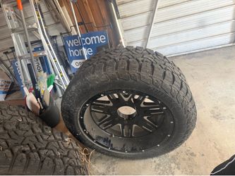 20 inch rims brand new tires 8 lug with rim lock